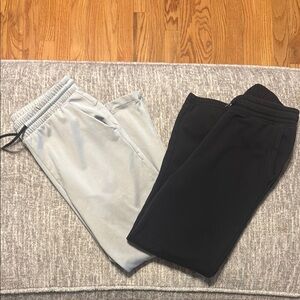 Lot 2 Pairs Old Navy Boys Large 10/12 Sweatpants Joggers Black Gray
